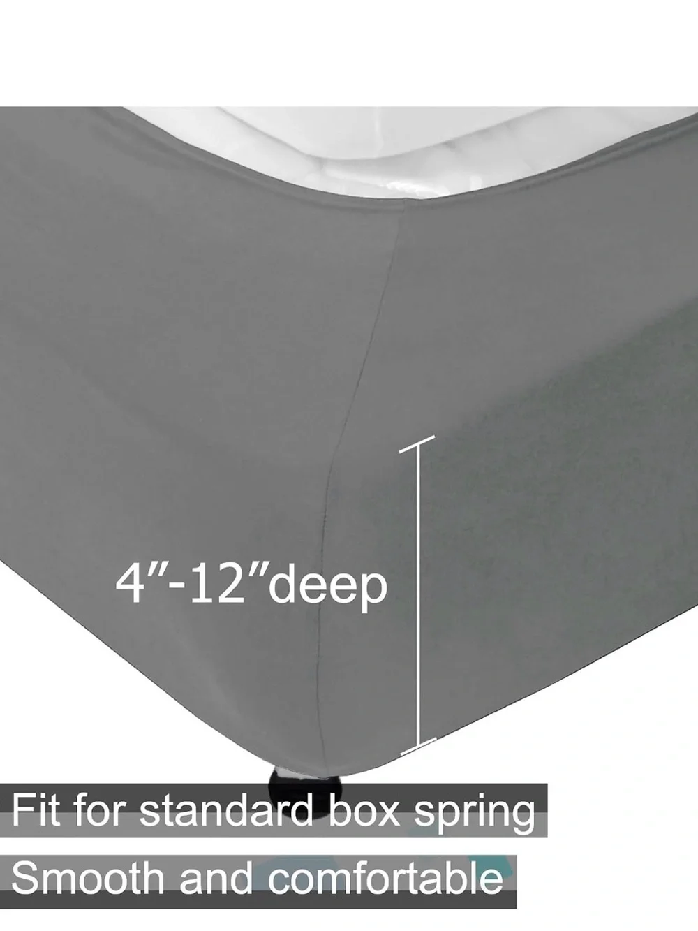 Light Gray Fitted Jersey Box Spring Cover - Premium Stretch Fit
